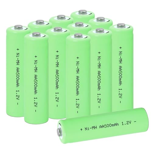 AA-Größe, vorgeladene NiMH-Akkus (500 mAh, 1,2 V) für Solarleuchten, Rasenlampen, Wegeleuchten (12 Stück) von Lombaour