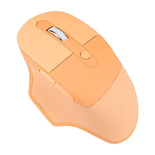 Lomiluskr Ergonomische 2,4 G & Bluetooth Dual Mode kabellose Maus mit PU-Abdeckung, geräuschlose Tasten, Bonbonfarben, kompatibel mit Notebook, PC, Tablet, Smartphone (Orange) von Lomiluskr