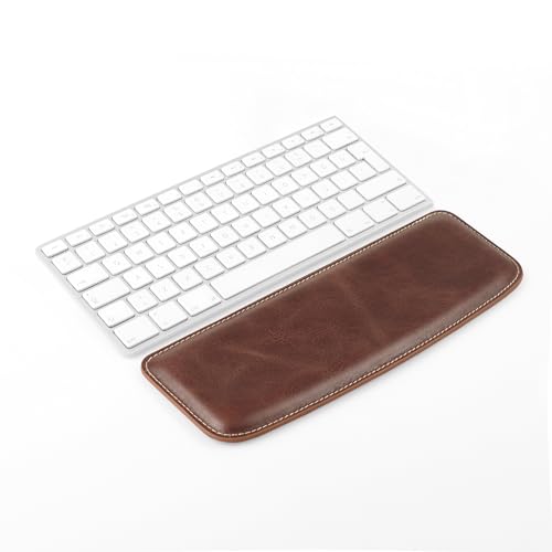Londo Echtes Leder Tastaturpad - Premium Ergonomische Unterstützung für Komfortables Tippen bei der Arbeit und zu Hause (Braun, Mittel) von Londo
