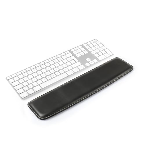 Londo Echtes Leder Tastaturpad - Premium Ergonomische Unterstützung für Komfortables Tippen bei der Arbeit und zu Hause (Schwarz, Groß) von Londo