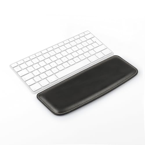 Londo Echtes Leder Tastaturpad - Premium Ergonomische Unterstützung für Komfortables Tippen bei der Arbeit und zu Hause (Schwarz, Mittel) von Londo