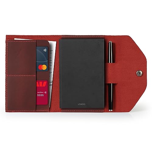 Londo Echtleder Portfolio – Schreibmappe mit Notizblock & Druckknopfverschluss für Business, Büro & Reisen von Londo