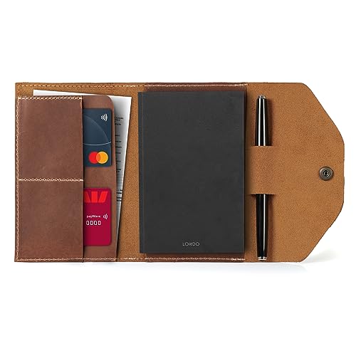 Londo Echtleder Portfolio – Schreibmappe mit Notizblock & Druckknopfverschluss für Business, Büro & Reisen von Londo