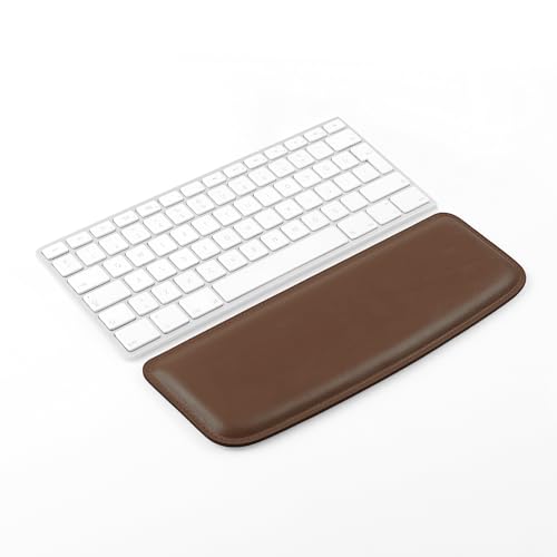 Londo PU-Leder-Tastaturunterlage - Premium-ergonomische Unterstützung für komfortables Tippen bei der Arbeit und zu Hause (Braun, Mittel) von Londo