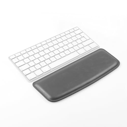 Londo PU-Leder-Tastaturunterlage - Premium-ergonomische Unterstützung für komfortables Tippen bei der Arbeit und zu Hause (Grau, Mittel) von Londo