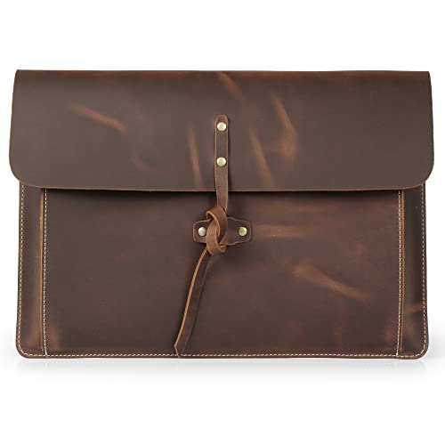 Londo Real Grain Leather MacBook Pro Case with Front Pocket & Flap Closure (Zimt, 15-16 Zoll), OTTO506 von Londo