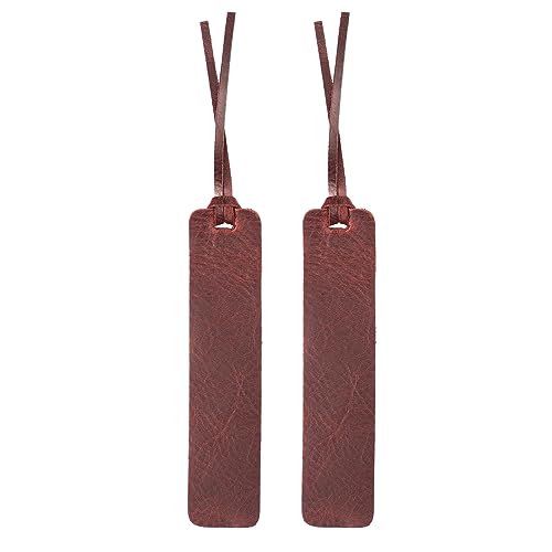 Londo handgefertigtes dreieckiges Lesezeichen aus echtem Leder (2er-Set) (Damson, Verknotet) von Londo