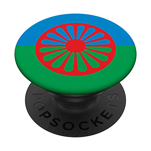 Flagge der Roma PopSockets PopGrip: Ausziehbarer Sockel und Griff für Handys/Tablets mit Tauschbarem Top von LoneStarDesigns