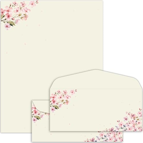 Kirschblüten Briefpapier mit Umschlägen, Blumen-Kirschblüten, Computerpapier, Rosa, für Notizen, Briefe zu Hochzeitseinladungen, Büro, Schule, Druckzubehör, 21,6 x 27,9 cm, 50 Stück Kirschblüten Briefpapier mit Umschlägen, Blumen-Kirschblüten, Computerpapier, Rosa, für Notizen, Briefe zu Hochzeitseinladungen, Büro, Schule, Druckzubehör, 21,6 x 27,9 cm, 50 Stück von Lonfliness