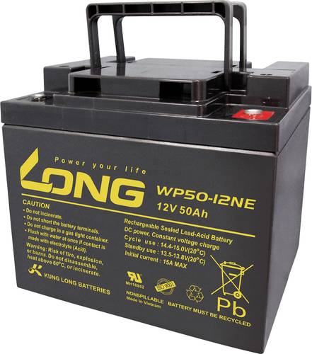 Long WP50-12NE WP50-12NE Bleiakku 12V 50Ah Blei-Vlies (AGM) (B x H x T) 199 x 171 x 166mm M6-Schraub von Long