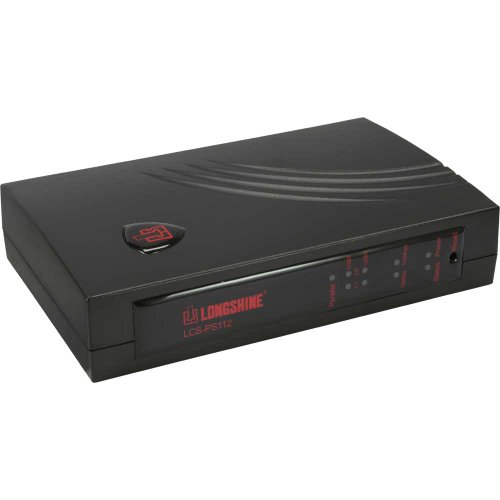 Longshine LCS-PS112 PrintServer (3-Port, RJ45, 2X USB 2.0) von Longshine