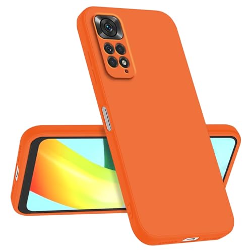 Longstong Handyhülle Kompatibel mit Redmi Note 11 / Note 11S (4G) (6.43"), Stoßfest Personalisiert Schlank Minimalistisches Design - Orange von Longstong