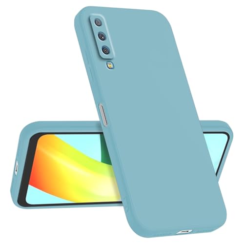 Longstong Handyhülle Kompatibel mit Samsung Galaxy A7 2018 (6"), Stoßfest Personalisiert Schlank Minimalistisches Design - hellblau von Longstong