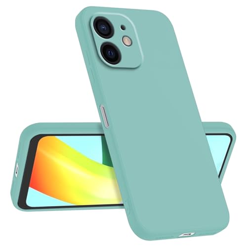 Longstong Handyhülle Kompatibel mit iPhone 12 mini (5.4"), Stoßfest Personalisiert Schlank Minimalistisches Design - Helles Cyan von Longstong