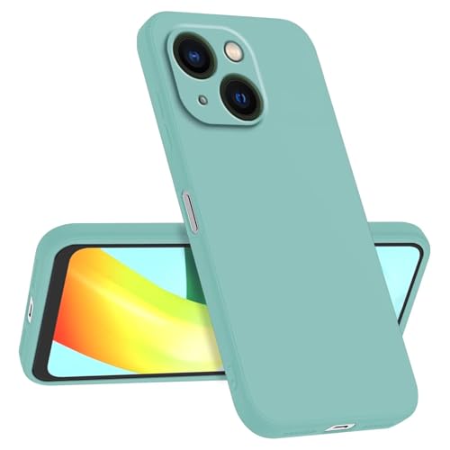 Longstong Handyhülle Kompatibel mit iPhone 13 Mini (5.4"), Stoßfest Personalisiert Schlank Minimalistisches Design - Helles Cyan von Longstong