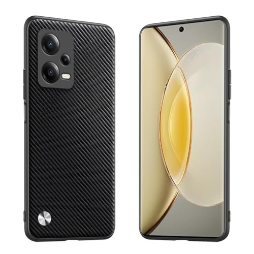 Longstong Handyhülle Passend für Poco X5 5G / Redmi Note 12 5G (6.67"), Code-Serie Metall-Leder Hülle Schutzhülle - Kevlar von Longstong