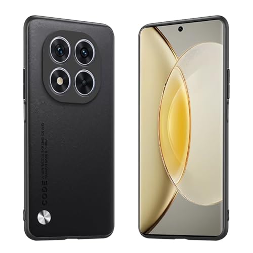 Longstong Handyhülle Passend für Poco X7 5G / Redmi Note 14 Pro 5G (6.67"), Code-Serie Metall-Leder Hülle Schutzhülle - Schwarz von Longstong