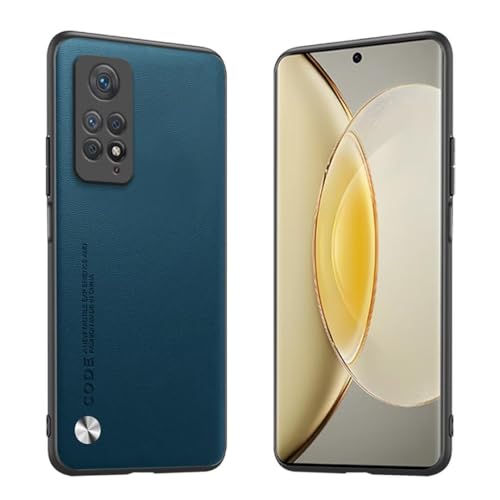 Longstong Handyhülle Passend für Redmi Note 11 Pro/Note 12 Pro(4G) / Note 11E Pro (6.67"), Code-Serie Metall-Leder Hülle Schutzhülle - Saphir von Longstong