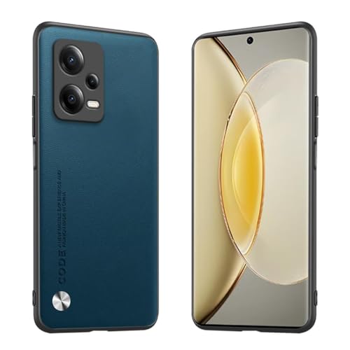 Longstong Handyhülle Passend für Redmi Note 12 Pro 5G (6.67"), Code-Serie Metall-Leder Hülle Schutzhülle - Saphir von Longstong