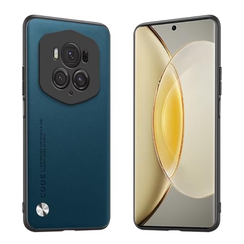 Longstong Handyhülle Passend für Smartphone, Compatible with Honor Magic6 RSR Porsche Design (6.8"), Code-Serie Metall-Leder Hülle Schutzhülle - Saphir von Longstong
