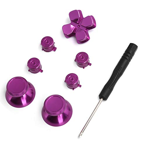 Controller Aluminiumlegierung, Gamecontroller Aluminiumlegierung Tasten Thumb Stick Set Ersatzteile für PS4(Violett) von Longzhuo
