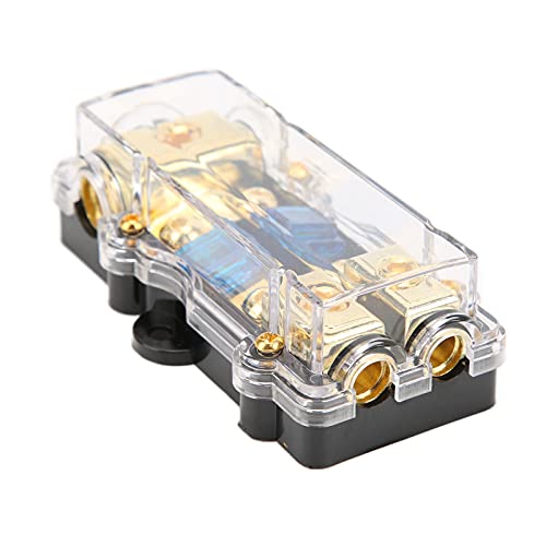 Longzhuo 60A Stromverteilerblock 2 In 1 Out Hitzebeständiger Auto-Audio-Splitter-Sicherungshalter für Auto-Stereo-Verstärker Longzhuo 60A Stromverteilerblock 2 In 1 Out Hitzebeständiger Auto-Audio-Splitter-Sicherungshalter für Auto-Stereo-Verstärker von Longzhuo