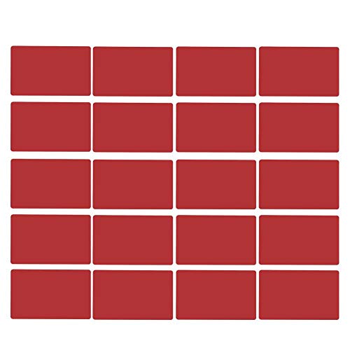 Visitenkarten, 50 Stück Visitenkarte aus Aluminiumlegierung Gravierte Farbrohling-Visitenkarten Geschäftszubehör(Red) von Longzhuo