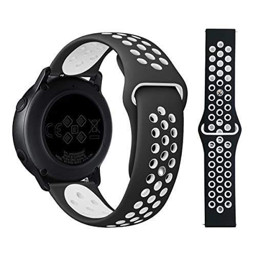 Lonkenn 20mm Silikon Armband für Garmin Vivoactive 5/Vivoactive 3/Venu 2 Plus/Venu Sq 2/Forerunner 165/Forerunner 245/645, Verstellbares Uhrenarmband, Sport Ersatzarmbänder für Garmin Venu Sq-Schwarz von Lonkenn