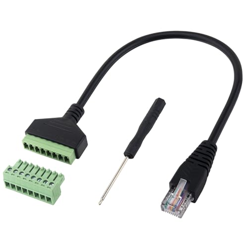 Lonlonty 1 Stück RJ45 Stecker auf 8 Pin Schraubklemmenblock Adapter, RJ45-Kristallstecker Kabel auf 8 Pins,RJ45-Stecker auf 8P 8C Ethernet-Anschluss für CCTV DVR Cat7 Cat6 Cat5 Lonlonty 1 Stück RJ45 Stecker auf 8 Pin Schraubklemmenblock Adapter, RJ45-Kristallstecker Kabel auf 8 Pins,RJ45-Stecker auf 8P 8C Ethernet-Anschluss für CCTV DVR Cat7 Cat6 Cat5 von Lonlonty