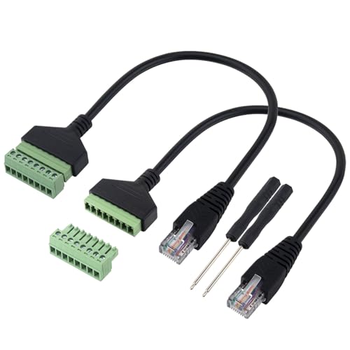 Lonlonty 2 Stück RJ45 Stecker auf 8 Pin Schraubklemmenblock Adapter, RJ45-Kristallstecker Kabel auf 8 Pins,RJ45-Stecker auf 8P 8C Ethernet-Anschluss für CCTV DVR Cat7 Cat6 Cat5 Lonlonty 2 Stück RJ45 Stecker auf 8 Pin Schraubklemmenblock Adapter, RJ45-Kristallstecker Kabel auf 8 Pins,RJ45-Stecker auf 8P 8C Ethernet-Anschluss für CCTV DVR Cat7 Cat6 Cat5 von Lonlonty