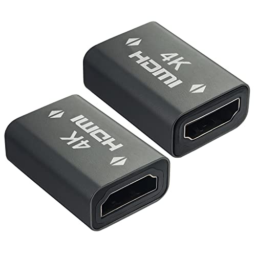 Lonlonty 4K HDMI Kupplung, HDMI Buchse auf HDMI Buchse HDMI Verlängerung Verbinder unterstützt 4K@60Hz 3D HDR für Laptop, PC, TV, Beamer, Monitor, DVD, Blu-ray Player, 2 Stück von Lonlonty