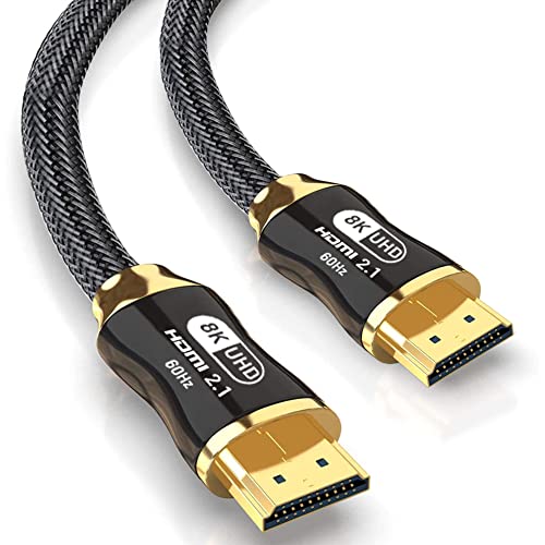 Lonlonty HDMI 2.1 Kabel 3meter 8K 4K HDMI Kabel 48Gbps Ultra Highspeed geflochtenes Kabel 8K 60Hz 4K 120Hz 7680P eARC HDCP 2.2&2.3 Dynamic HDR, eARC, HDR10, kompatibel mit Roku TV/HDTV/PS4/5/Blu-ray von Lonlonty