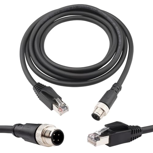 Lonlonty M12 auf RJ45 Industrie Ethernet Kabel, Automatisierungssysteme Verbinden M12 4 Pin D Code Männlichkeit zu RJ45 Männlichkeit geschützter Kabelverschluss, Cat5e SFTP 2m von Lonlonty