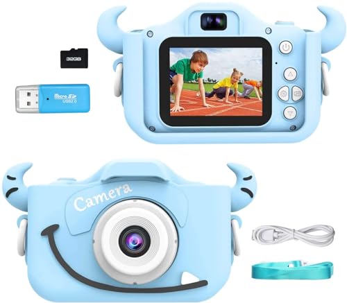 Fotoapparat Kinder ab 3 4 5 Jahre,Kinderkamera 6 7 8 Jahre,Wiederaufladbar Digitalkamera für Kinder Kamera Kind Camcorder 2.0'' HD Weihnachten Geburtstagsgeschenk Spielzeug für Kinder (Blau) von Lonnalee