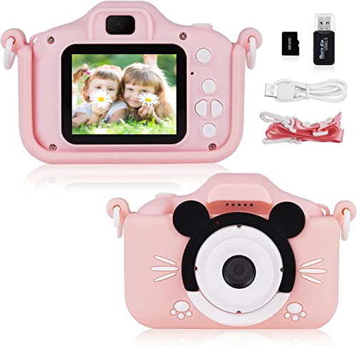 KinderKamera Digitalkamera Kinder Kamera für 3 bis 12 Jahre Alter Jungen und Mädchen Spielzeug Geschenke Fotoapparat Kinder mit 2,0 Zoll Bildschirm/HD 1080P/32GB SD-Karte von Lonnalee