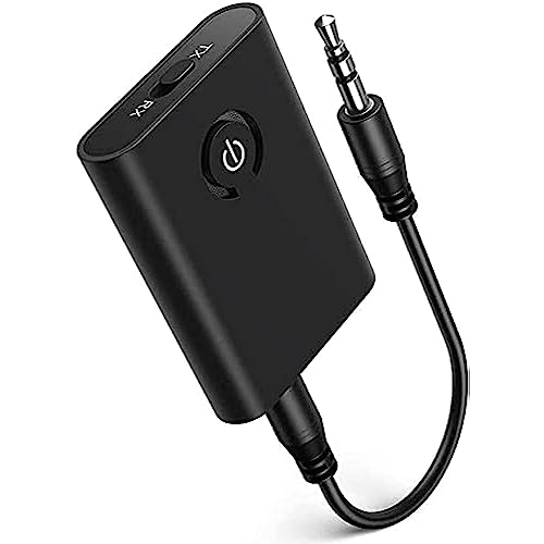 Lonnalee Bluetooth Adapter Audio 5.0, 2-in-1 Bluetooth Sender Empfänger, Bluetooth Transmitter Receiver Klinke 3,5 AUX für Kopfhörer, Lautsprecher, Stereoanlage, TV, Laptop von Lonnalee