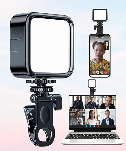 Selfie Licht mit Clip,Videoleuchte mit 1200mAh Akku， Foto Licht 3000K-6000K Farbtemperatur Helligkeit Einstellbar CRI 96+, 3 Lichtmodi, Mini Videolicht für Handy, Tablet, iPad, Laptop, YouTube, TikTok von Lonnalee
