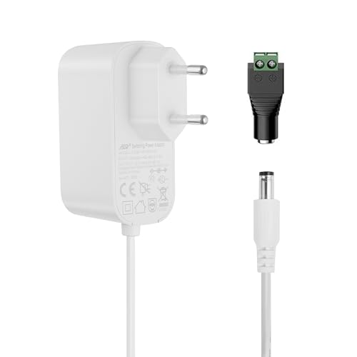Lonnky 12V 3A Netzteiladapter für LED-Streifen und Überwachungskamera, DC-Anschluss 5,5 x 2,1 mm, Universelles Netzteil mit 1,8 m Kabel, Weiß von Lonnky