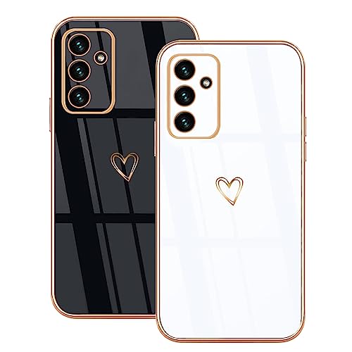 Lonrapa 2 Stück Hülle für Samsung Galaxy A35 5G Handyhülle Süße Herz Muster Motiv für Mädchen Frauen Farbe Galvanisierte Silikon Stoßfest Schutzhülle Galaxy A35 5G Phone Case Cover - Schwarz & Weiß Lonrapa 2 Stück Hülle für Samsung Galaxy A35 5G Handyhülle Süße Herz Muster Motiv für Mädchen Frauen Farbe Galvanisierte Silikon Stoßfest Schutzhülle Galaxy A35 5G Phone Case Cover - Schwarz & Weiß von Lonrapa