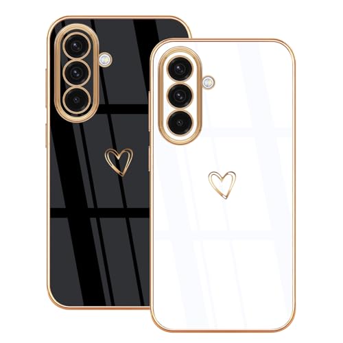 Lonrapa 2 Stück Hülle für Samsung Galaxy A36 5G Handyhülle mit Süße Herz Muster Motiv Weiche TPU Silikon Stoßfest Bumper Schutzhülle Galaxy A36 5G Phone Case Cover für Mädchen Frauen - Schwarz & Weiß Lonrapa 2 Stück Hülle für Samsung Galaxy A36 5G Handyhülle mit Süße Herz Muster Motiv Weiche TPU Silikon Stoßfest Bumper Schutzhülle Galaxy A36 5G Phone Case Cover für Mädchen Frauen - Schwarz & Weiß von Lonrapa