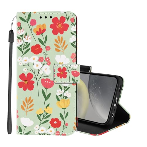 Lonrapa Handyhülle für Samsung Galaxy A16 5G Hülle Bunt Muster Design Schutzhülle PU Leder Wallet Flip Case Full Cover Handytasche Standfunktion Stoßfest Klapphülle für Galaxy A16 4G - Grün Rot Blumen Lonrapa Handyhülle für Samsung Galaxy A16 5G Hülle Bunt Muster Design Schutzhülle PU Leder Wallet Flip Case Full Cover Handytasche Standfunktion Stoßfest Klapphülle für Galaxy A16 4G - Grün Rot Blumen von Lonrapa