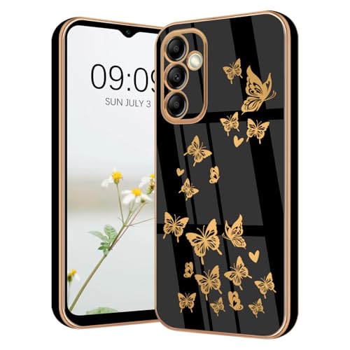 Lonrapa Hülle für Samsung Galaxy A14 5G Handyhülle Gold Schmetterling Muster Herz Motiv Silikon Hülle Farbe Galvanisierte Fallschutz Phone Case Cover Stoßfest Schutzhülle für Galaxy A14 4G - Schwarz Lonrapa Hülle für Samsung Galaxy A14 5G Handyhülle Gold Schmetterling Muster Herz Motiv Silikon Hülle Farbe Galvanisierte Fallschutz Phone Case Cover Stoßfest Schutzhülle für Galaxy A14 4G - Schwarz von Lonrapa