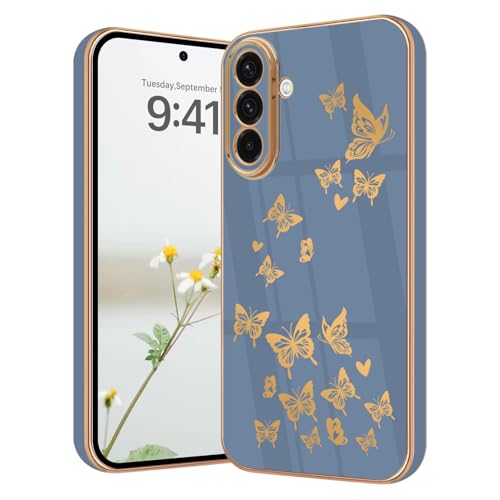 Lonrapa Hülle für Samsung Galaxy A36 5G Handyhülle Gold Schmetterling Muster Herz Motiv Silikon Hülle Farbe Galvanisierte Fallschutz Phone Case Cover Stoßfest Schutzhülle für Galaxy A36 5G - Blau Lonrapa Hülle für Samsung Galaxy A36 5G Handyhülle Gold Schmetterling Muster Herz Motiv Silikon Hülle Farbe Galvanisierte Fallschutz Phone Case Cover Stoßfest Schutzhülle für Galaxy A36 5G - Blau von Lonrapa