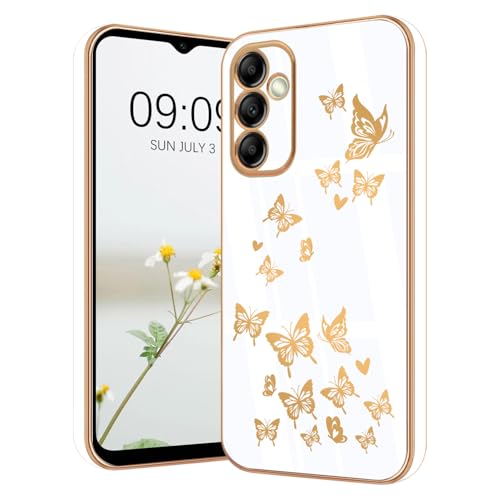 Lonrapa Hülle für Samsung Galaxy A55 5G Handyhülle Gold Schmetterling Muster Herz Motiv Silikon Hülle Farbe Galvanisierte Dünn Fallschutz Phone Case Cover Stoßfest Schutzhülle für Galaxy A55 5G - Weiß Lonrapa Hülle für Samsung Galaxy A55 5G Handyhülle Gold Schmetterling Muster Herz Motiv Silikon Hülle Farbe Galvanisierte Dünn Fallschutz Phone Case Cover Stoßfest Schutzhülle für Galaxy A55 5G - Weiß von Lonrapa