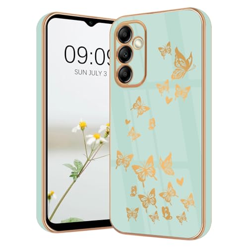 Lonrapa Hülle für Samsung Galaxy S24 FE 5G Handyhülle Gold Schmetterling Muster Herz Motiv Silikon Hülle Galvanisierte Fallschutz Phone Case Cover Stoßfest Schutzhülle für Galaxy S24 FE 5G - Mint Grün Lonrapa Hülle für Samsung Galaxy S24 FE 5G Handyhülle Gold Schmetterling Muster Herz Motiv Silikon Hülle Galvanisierte Fallschutz Phone Case Cover Stoßfest Schutzhülle für Galaxy S24 FE 5G - Mint Grün von Lonrapa