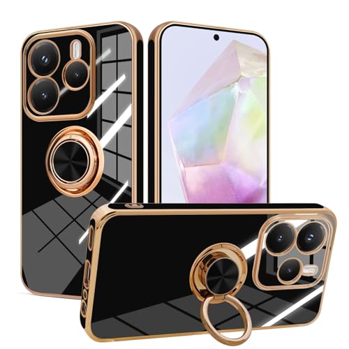Lonrapa Hülle für Xiaomi Redmi Note 14 4G (Internationale Version 163.3mm) mit Drehbarer Ring Ständer Magnetische Silikon Handyhülle Design Fallschutz Case Cover Stoßfest Schutzhülle - Schwarz Lonrapa Hülle für Xiaomi Redmi Note 14 4G (Internationale Version 163.3mm) mit Drehbarer Ring Ständer Magnetische Silikon Handyhülle Design Fallschutz Case Cover Stoßfest Schutzhülle - Schwarz von Lonrapa