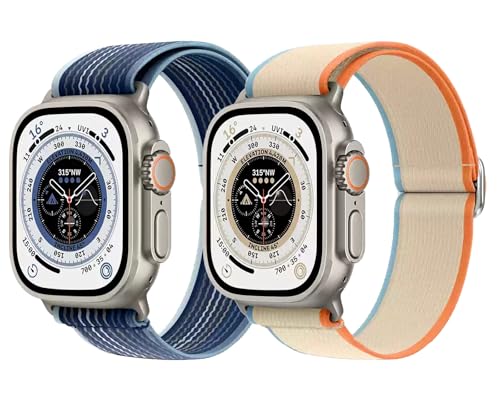 LontL 2 Stück Nylon Armband Kompatibel mit Apple Watch Armband SE/Ultra 2 1/Series 10 9 8 7 6 5 4 Damen Herren, Dehnbares Weiches Sportband für iWatch 38mm 40mm 41mm 42mm 44mm 45mm 46mm 49mm LontL 2 Stück Nylon Armband Kompatibel mit Apple Watch Armband SE/Ultra 2 1/Series 10 9 8 7 6 5 4 Damen Herren, Dehnbares Weiches Sportband für iWatch 38mm 40mm 41mm 42mm 44mm 45mm 46mm 49mm von LontL