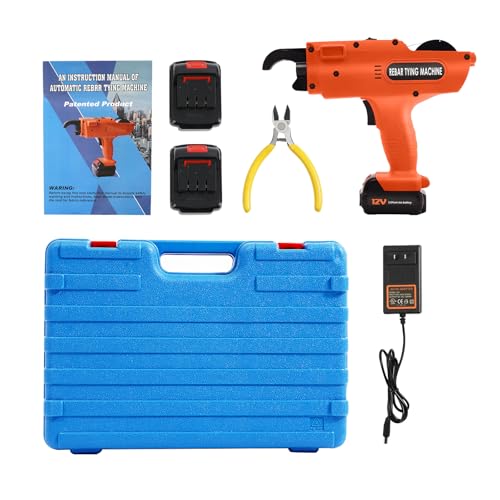 Bewehrungsbindemaschine,12v Elektrische Bindemaschine,Bewehrungsverbinder,Maschine Zum Binden Von BewehrungsstäBen 8-34mm,FüR Die BüNdelung Stahlbetonkonstruktionen,BrüCken,StraßEn (Orange) von Loohacp