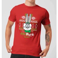 Looney Tunes Bugs Bunny Knit Herren Christmas T-Shirt - Rot - L von Looney Tunes