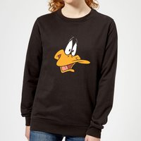 Looney Tunes Daffy Duck Gesicht Damen Pullover - Schwarz - M von Looney Tunes